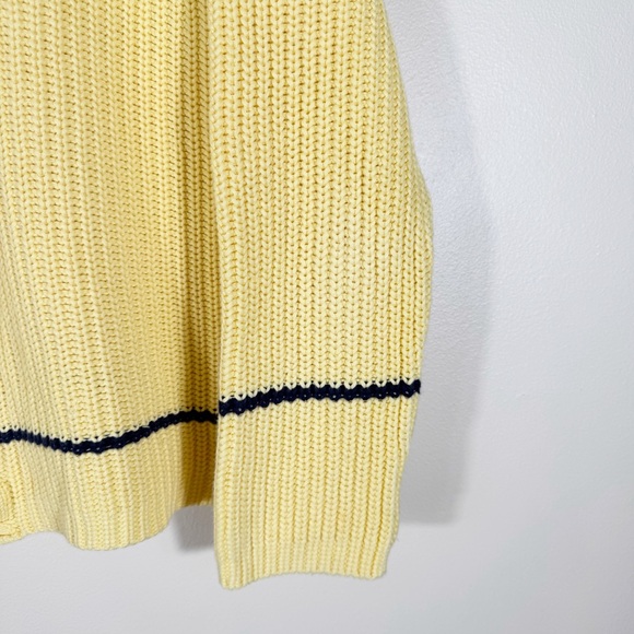 Vintage High Sierra 100% Cotton Cable Knit Sweater S Butter Yellow Preppy - Picture 3 of 6
